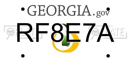 RF8E7A Georgia License Plate