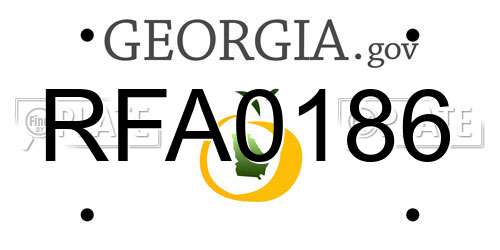 RFA0186 Georgia License Plate