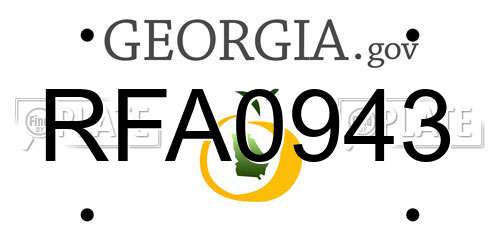RFA0943 Georgia License Plate