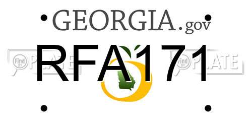 RFA171 Georgia License Plate