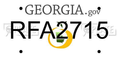 RFA2715 Georgia License Plate