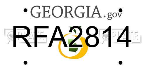RFA2814 Georgia License Plate
