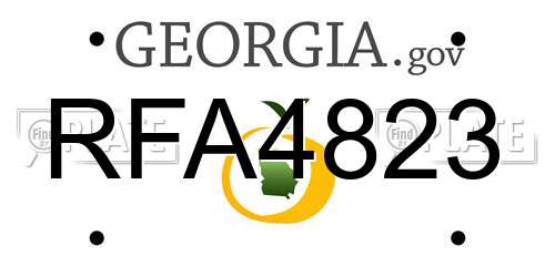 RFA4823 Georgia License Plate