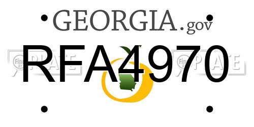 RFA4970 Georgia License Plate