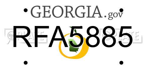 RFA5885 Georgia License Plate