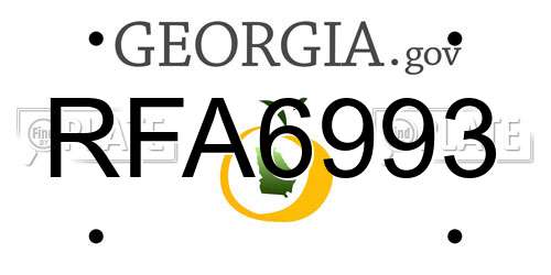 RFA6993 Georgia License Plate