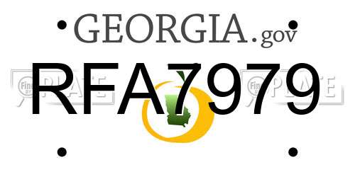 RFA7979 Georgia License Plate
