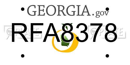 RFA8378 Georgia License Plate