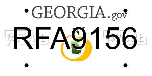 RFA9156 Georgia License Plate