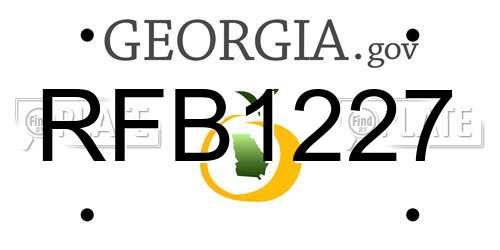 RFB1227 Georgia License Plate