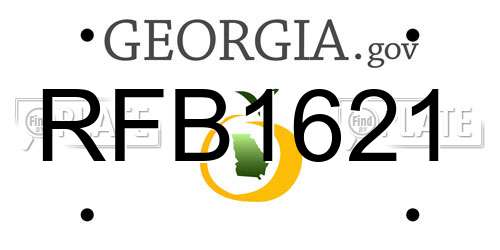 RFB1621 Georgia License Plate