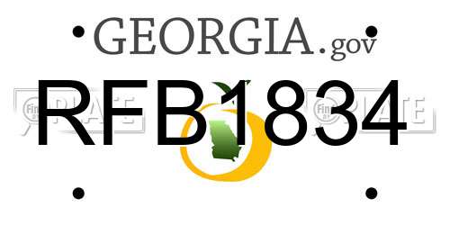 RFB1834 Georgia License Plate