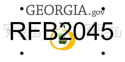 RFB2045 Georgia License Plate
