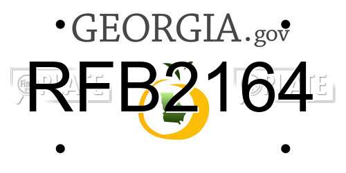 RFB2164 Georgia License Plate