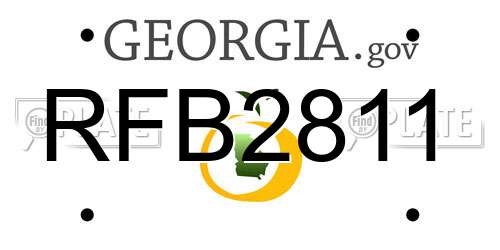 RFB2811 Georgia License Plate
