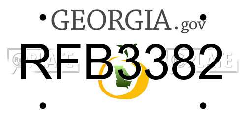 RFB3382 Georgia License Plate