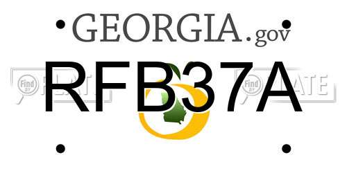 RFB37A Georgia License Plate