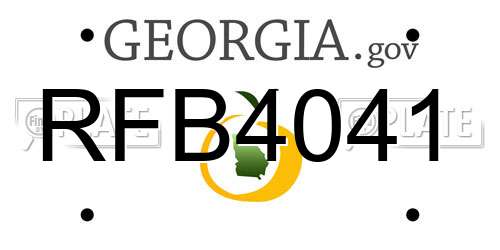 RFB4041 Georgia License Plate