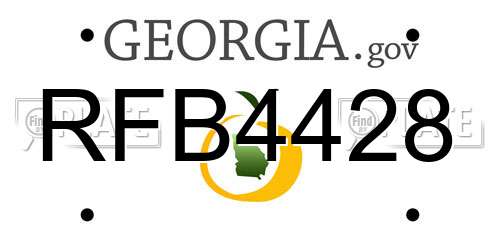 RFB4428 Georgia License Plate
