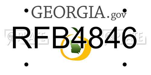 RFB4846 Georgia License Plate