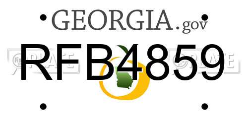 RFB4859 Georgia License Plate