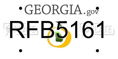 RFB5161 Georgia License Plate