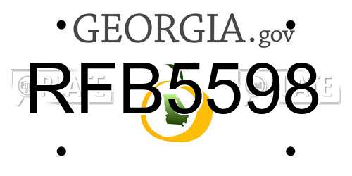 RFB5598 Georgia License Plate