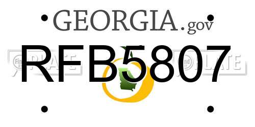 RFB5807 Georgia License Plate