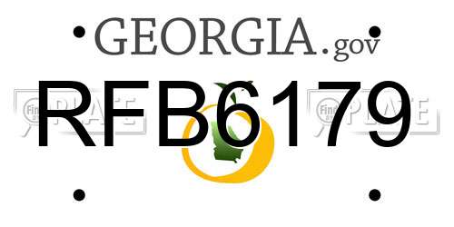 RFB6179 Georgia License Plate