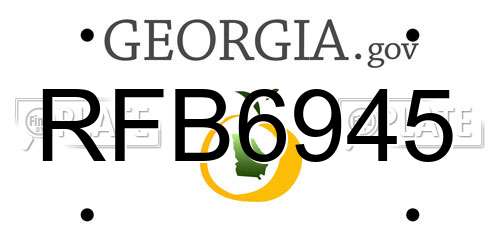 RFB6945 Georgia License Plate