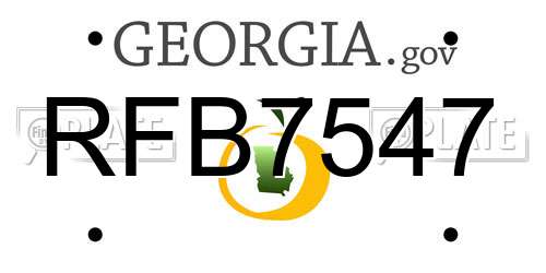 RFB7547 Georgia License Plate