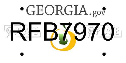 RFB7970 Georgia License Plate