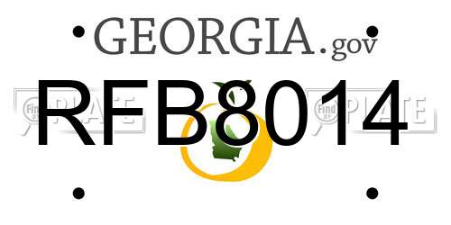 RFB8014 Georgia License Plate