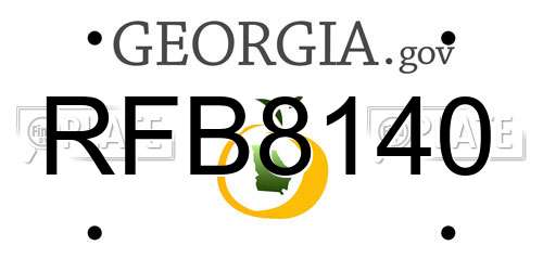 RFB8140 Georgia License Plate