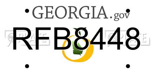 RFB8448 Georgia License Plate