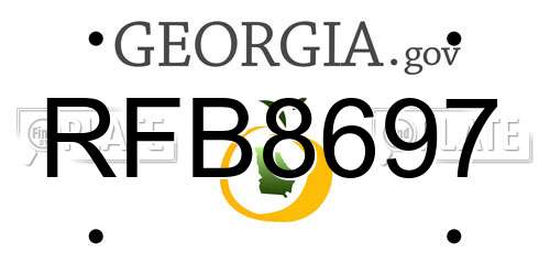 RFB8697 Georgia License Plate