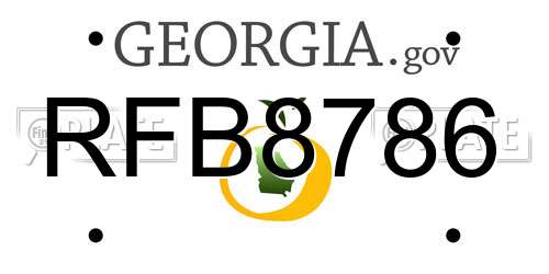 RFB8786 Georgia License Plate