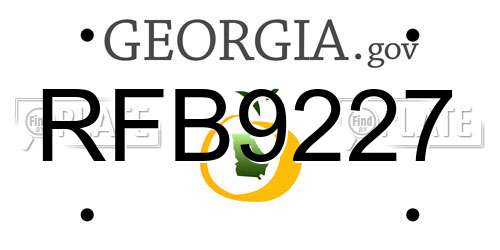 RFB9227 Georgia License Plate