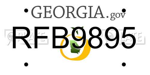 RFB9895 Georgia License Plate