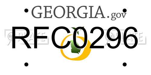 RFC0296 Georgia License Plate