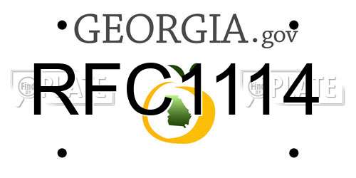 RFC1114 Georgia License Plate