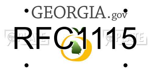 RFC1115 Georgia License Plate
