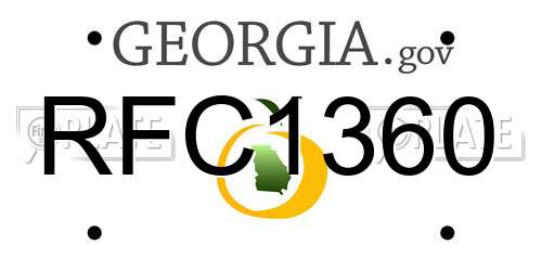 RFC1360 Georgia License Plate