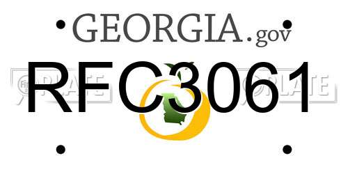 RFC3061 Georgia License Plate