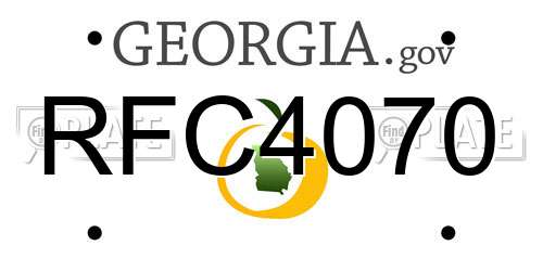 RFC4070 Georgia License Plate