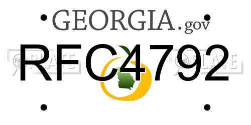 RFC4792 Georgia License Plate