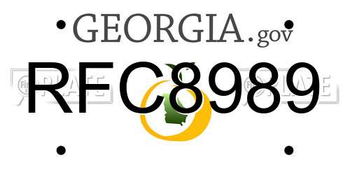 RFC8989 Georgia License Plate