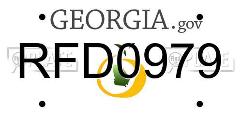 RFD0979 Georgia License Plate