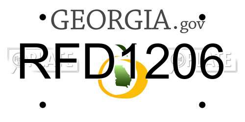 RFD1206 Georgia License Plate