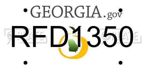 RFD1350 Georgia License Plate